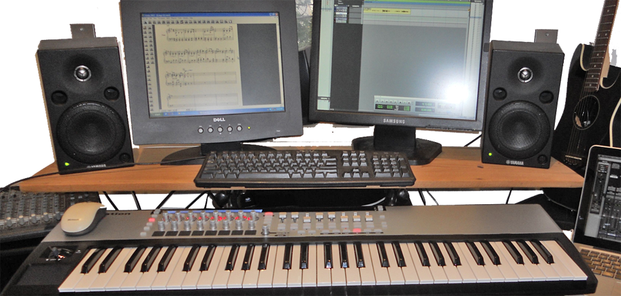 Picture Of Music program on PC screen I use in my Music Recording Lessons